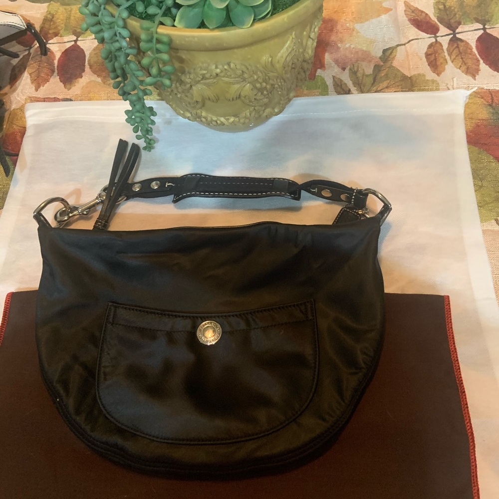 Coach Hampton Black Satin Hobo